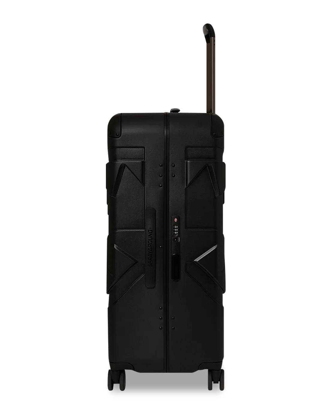 Sprayground Recommended | REALITY CHECK SHARKITECTURE FULL-SIZE JETBLACK LUGGAGE (GUNMETAL HARDW