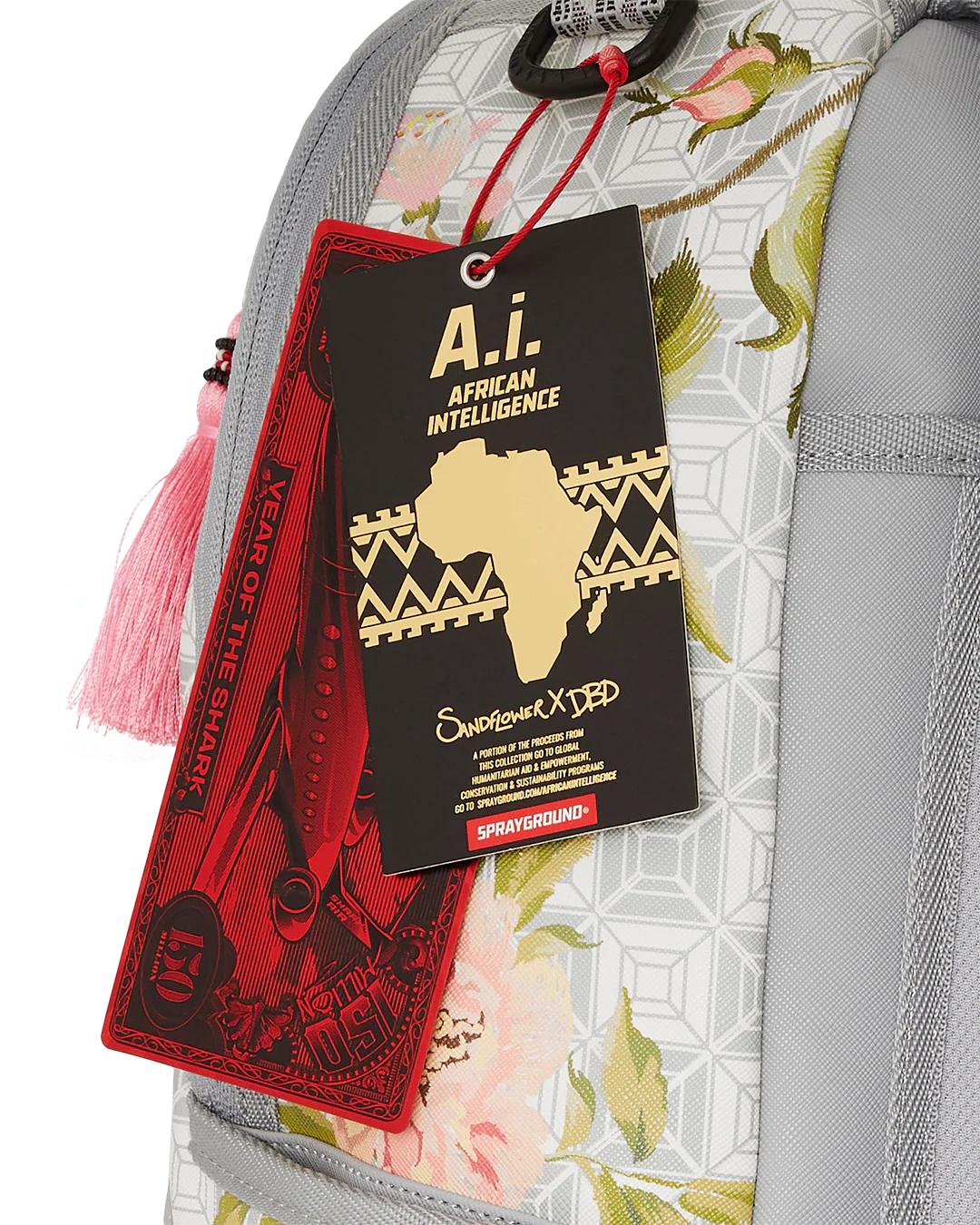 Sprayground Featured | A.I. AFRICAN INTELLIGENCE ELEGANT ENERGY BACKPACK - SANDFLOWER COLLAB