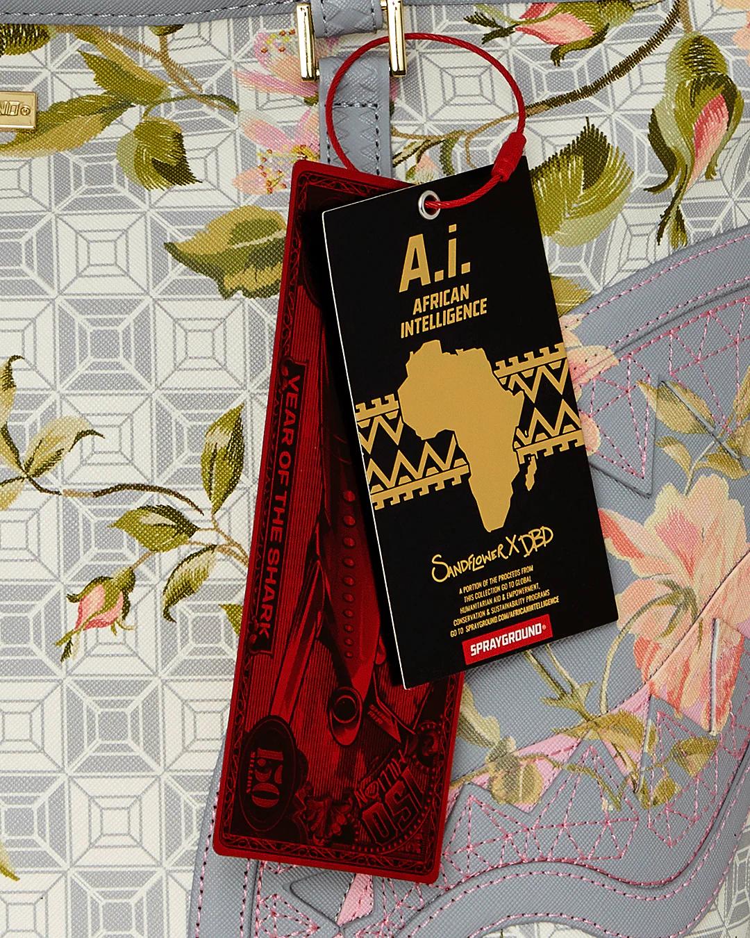 Sprayground Popular | A.I. AFRICAN INTELLIGENCE ELEGANT ENERGY TOTE - SANDFLOWER COLLAB