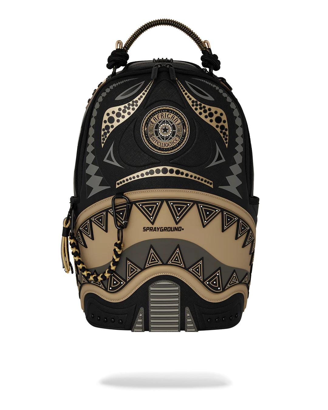 Sprayground Exclusive | A.I. AFRICAN INTELLIGENCE SHARKS OF THE GOLD OCEAN BACKPACK - SANDFLOW
