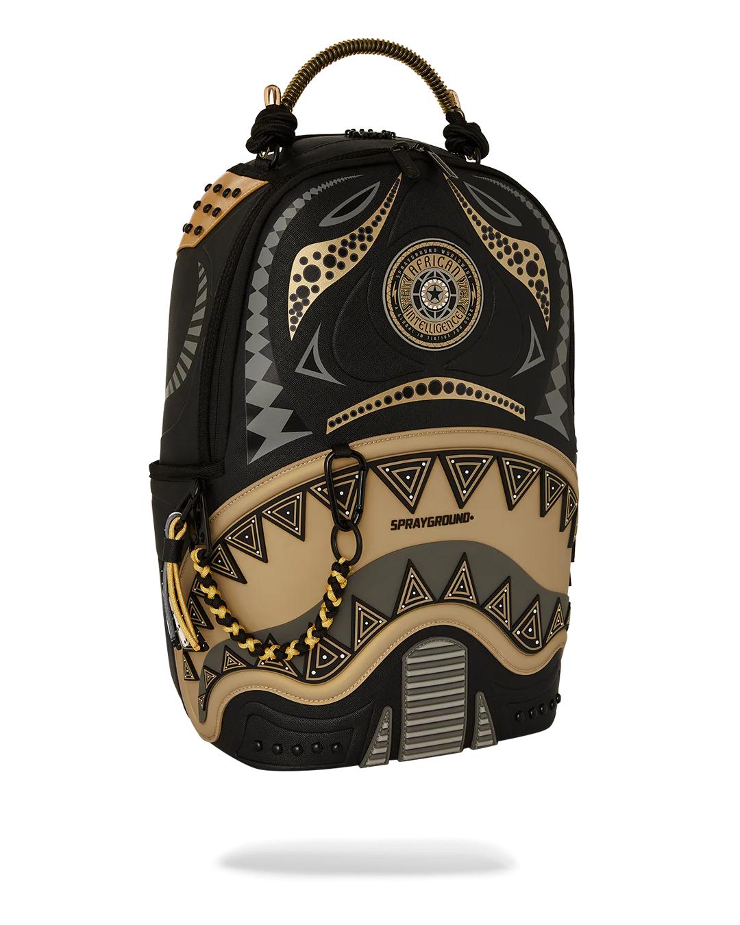 Sprayground Exclusive | A.I. AFRICAN INTELLIGENCE SHARKS OF THE GOLD OCEAN BACKPACK - SANDFLOW