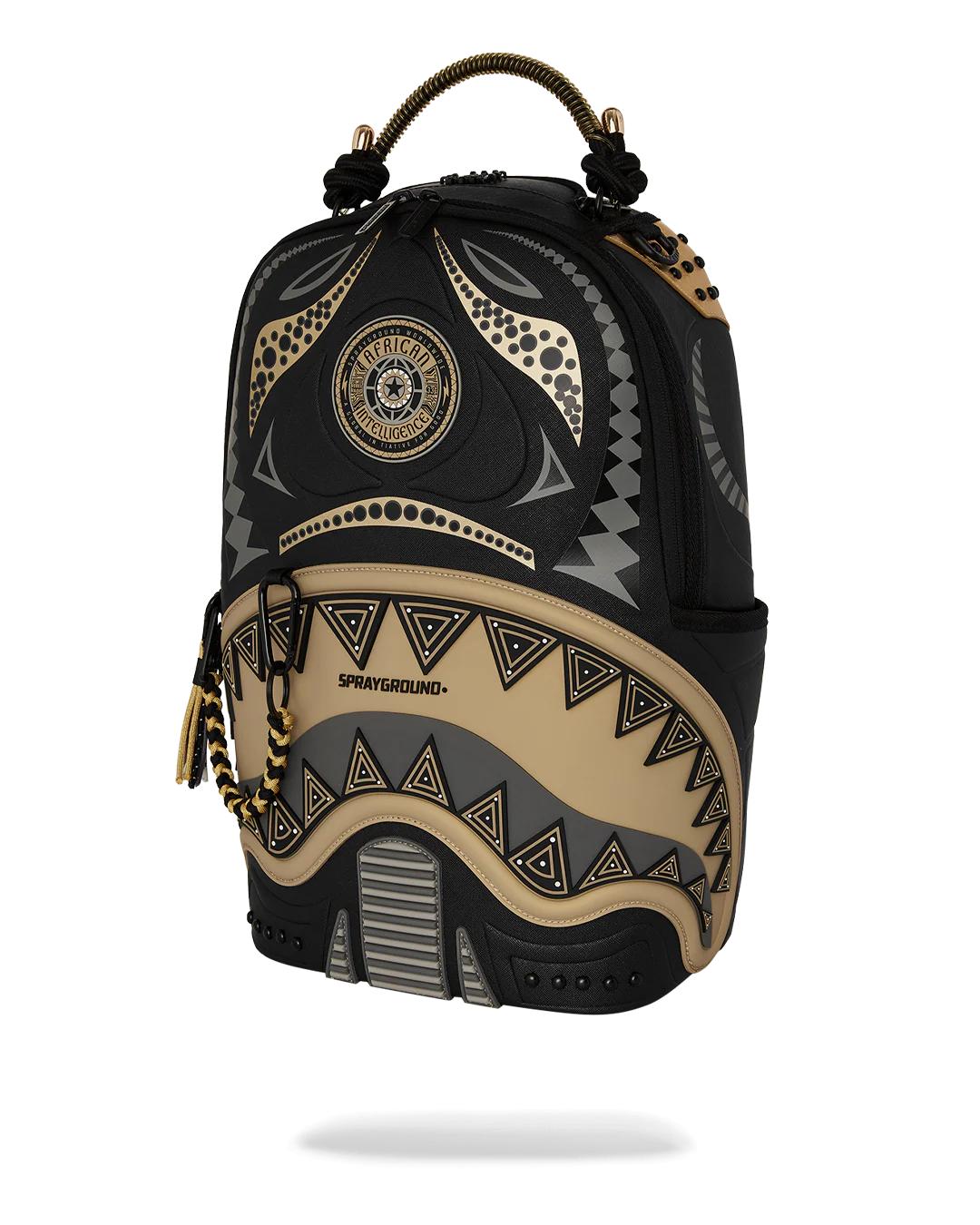 Sprayground Exclusive | A.I. AFRICAN INTELLIGENCE SHARKS OF THE GOLD OCEAN BACKPACK - SANDFLOW