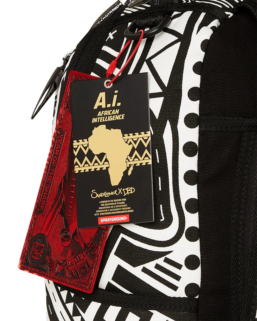 Sprayground Signature | A.I. AFRICAN INTELLIGENCE THE SKYHAWK BACKPACK - SANDFLOWER COLLAB