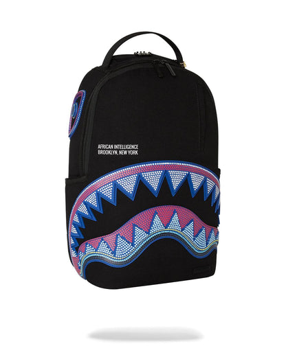 Sprayground Classic | A.I. AFRICAN INTELLIGENCE BORN AND RAISED BACKPACK - SANDFLOWER COLLAB