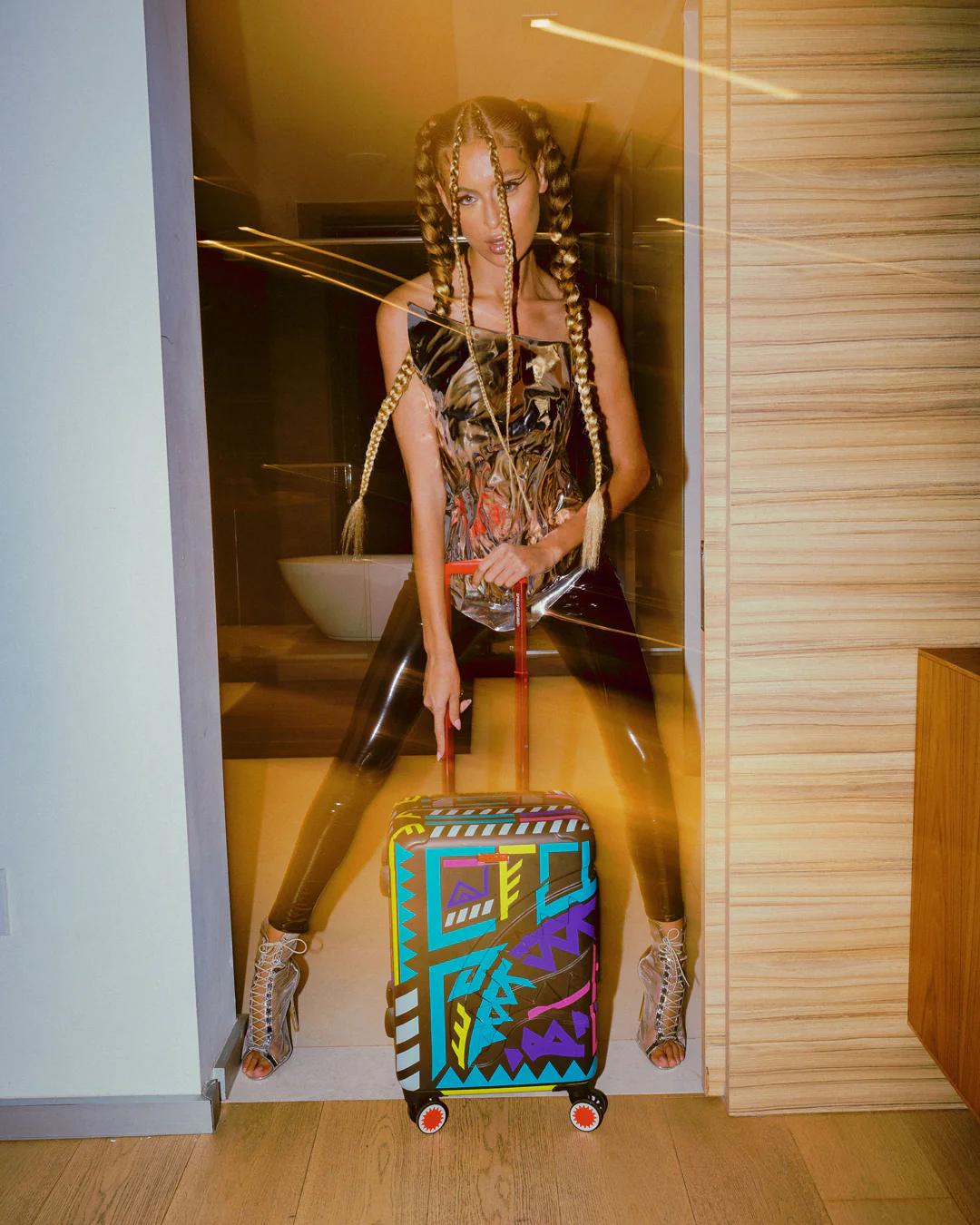 Sprayground Exclusive | A.I. PATH TO THE FUTURE III HARDSHELL CARRY-ON LUGGAGE - SANDFLOWER CO