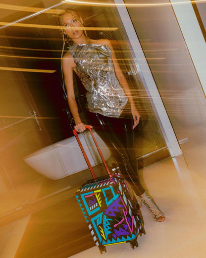 Sprayground Exclusive | A.I. PATH TO THE FUTURE III HARDSHELL CARRY-ON LUGGAGE - SANDFLOWER CO