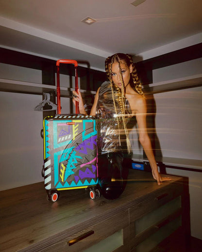 Sprayground Exclusive | A.I. PATH TO THE FUTURE III HARDSHELL CARRY-ON LUGGAGE - SANDFLOWER CO