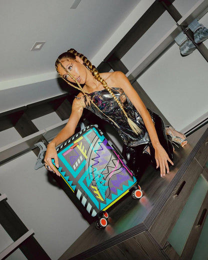 Sprayground Exclusive | A.I. PATH TO THE FUTURE III HARDSHELL CARRY-ON LUGGAGE - SANDFLOWER CO