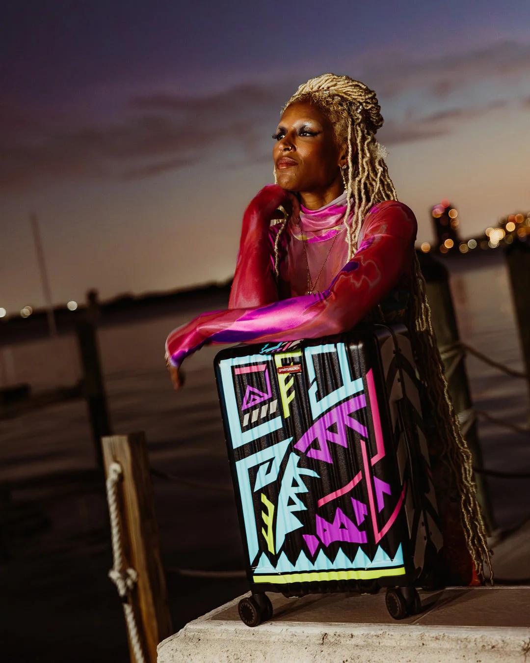 Sprayground Exclusive | A.I. PATH TO THE FUTURE III HARDSHELL CARRY-ON LUGGAGE - SANDFLOWER CO