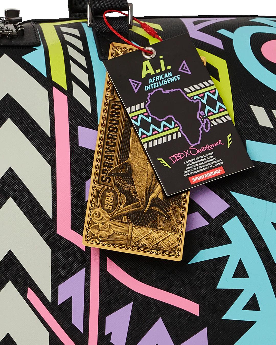 Sprayground Signature | A.I. PATH TO THE FUTURE III DUFFLE - SANDFLOWER COLLAB (GLOW IN THE DA