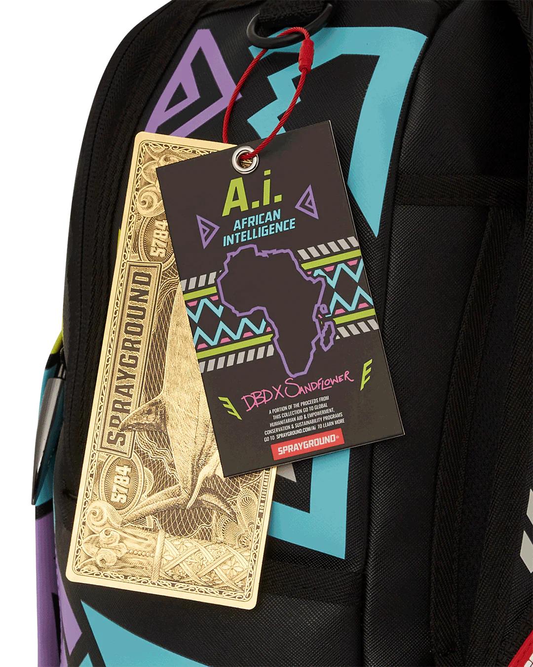 Sprayground Classic | A.I. PATH TO THE FUTURE III BACKPACK - SANDFLOWER COLLAB (GLOW IN THE
