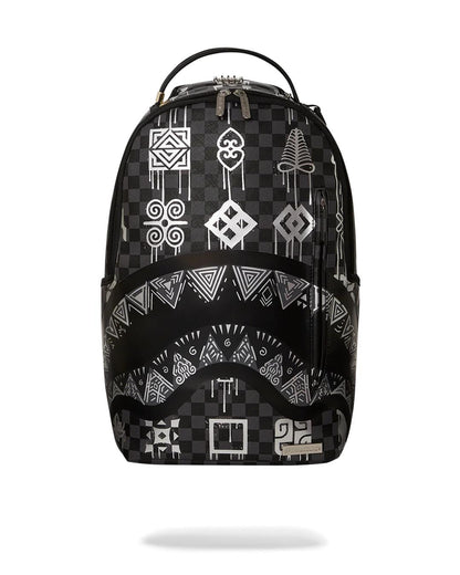 Sprayground New | AFRICAN INTELLIGENCE 9 POWER GLYPHICS BACKPACK - SANDFLOWER COLLAB