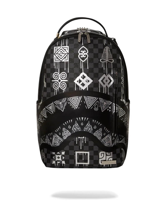 Sprayground New | AFRICAN INTELLIGENCE 9 POWER GLYPHICS BACKPACK - SANDFLOWER COLLAB