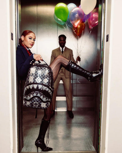 Sprayground New | AFRICAN INTELLIGENCE 9 POWER GLYPHICS BACKPACK - SANDFLOWER COLLAB