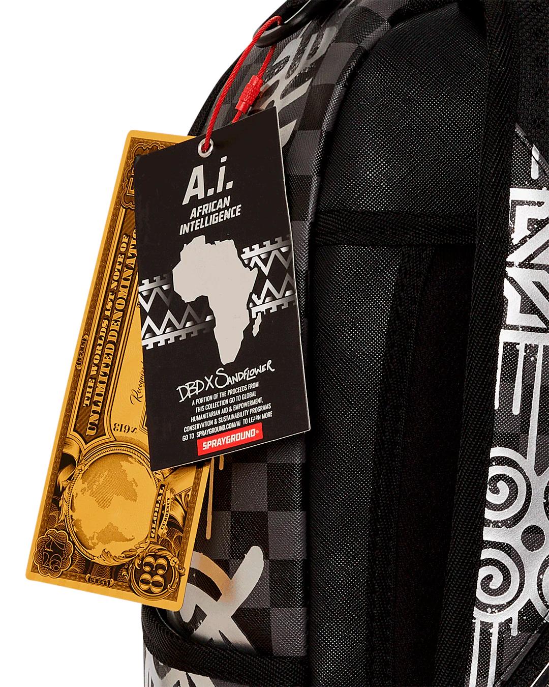 Sprayground New | AFRICAN INTELLIGENCE 9 POWER GLYPHICS BACKPACK - SANDFLOWER COLLAB
