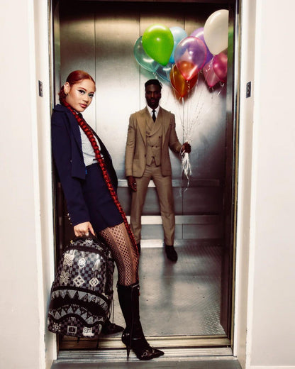 Sprayground New | AFRICAN INTELLIGENCE 9 POWER GLYPHICS BACKPACK - SANDFLOWER COLLAB