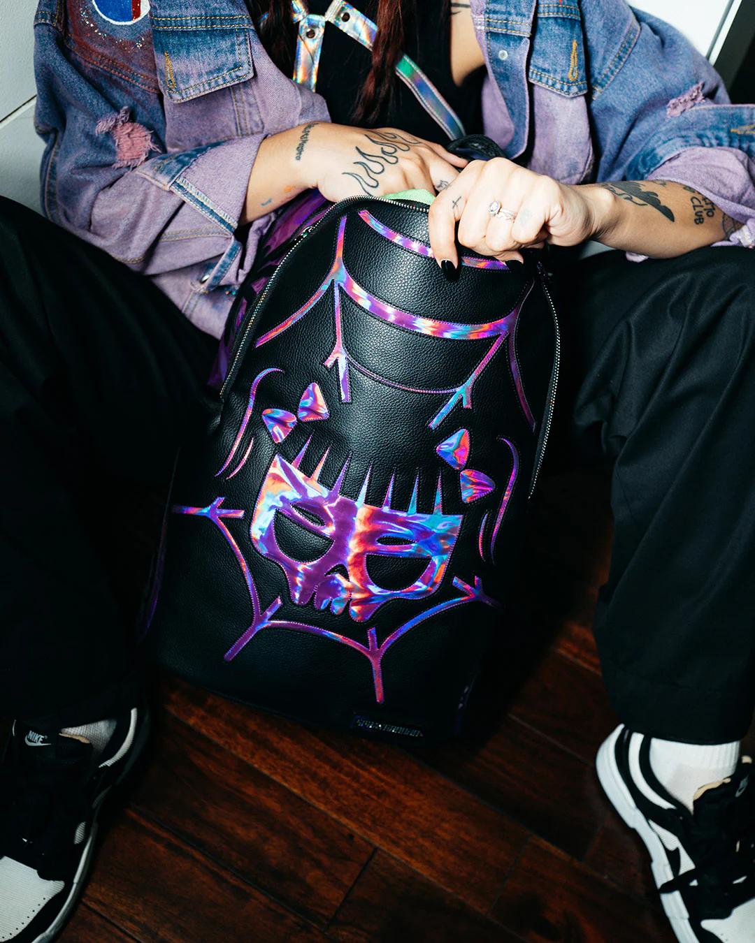 Sprayground Popular | CAZZU IRIDESCENT CUT & SEW SPIDER SKULL SHARK BACKPACK (DLXV)