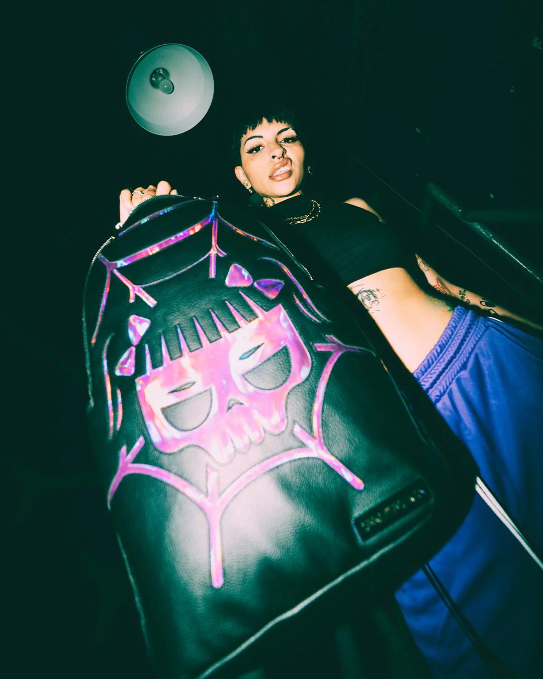 Sprayground Popular | CAZZU IRIDESCENT CUT & SEW SPIDER SKULL SHARK BACKPACK (DLXV)