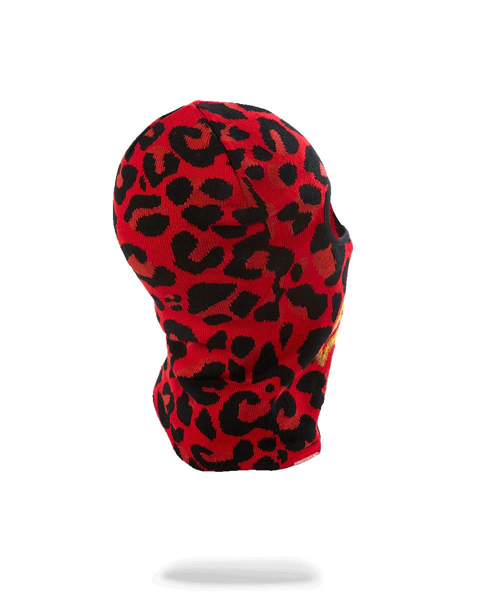 Sprayground Recommended | RED LEOPARD GOLD SHARK MOUTH SKI MASK
