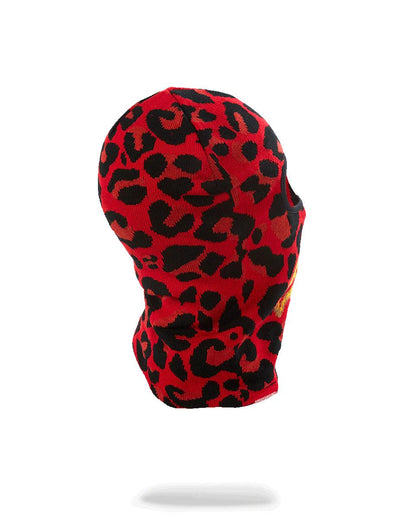 Sprayground Recommended | RED LEOPARD GOLD SHARK MOUTH SKI MASK