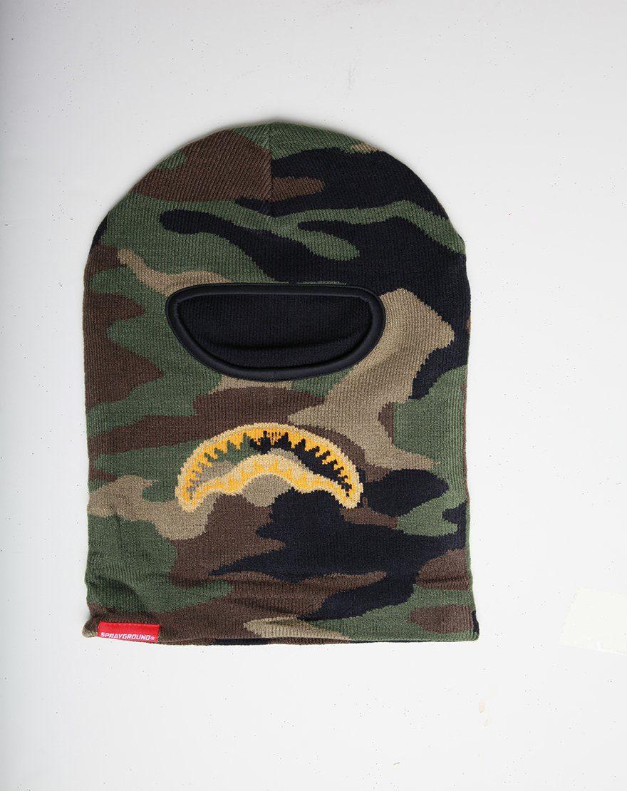 Sprayground Signature | GOLD KNIT SHARK MOUTH SKI MASK