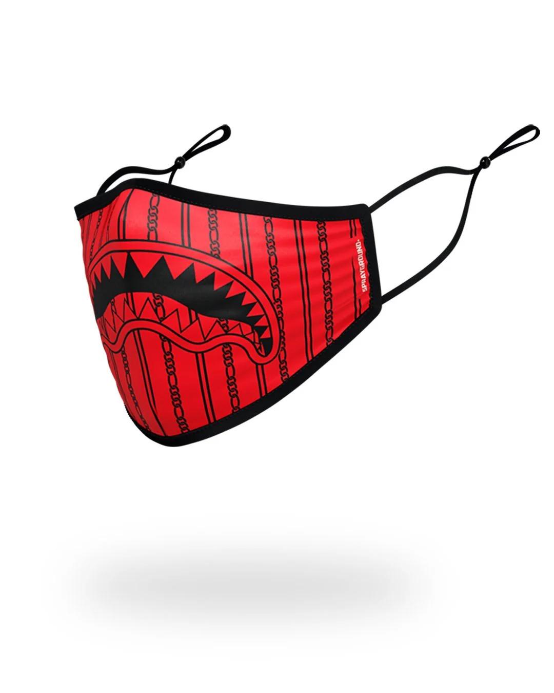 Sprayground Essential | ADULT REVERSE SHARKS IN PARIS (RED) FORM FITTING FACE MASK