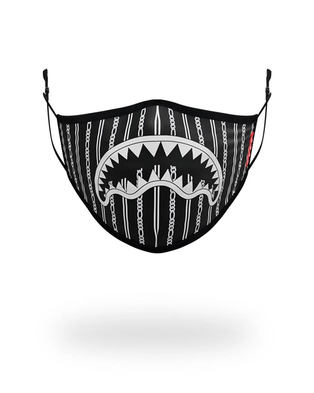 Sprayground Premium | ADULT REVERSE SHARKS IN PARIS (BLACK) FORM FITTING FACE MASK