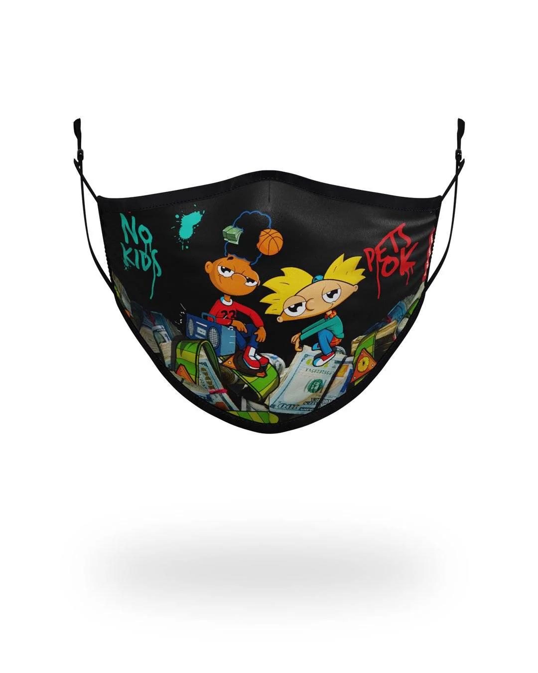 Sprayground New | ADULT HEY ARNOLD MONEY STACKS FORM FITTING FACE-COVERING