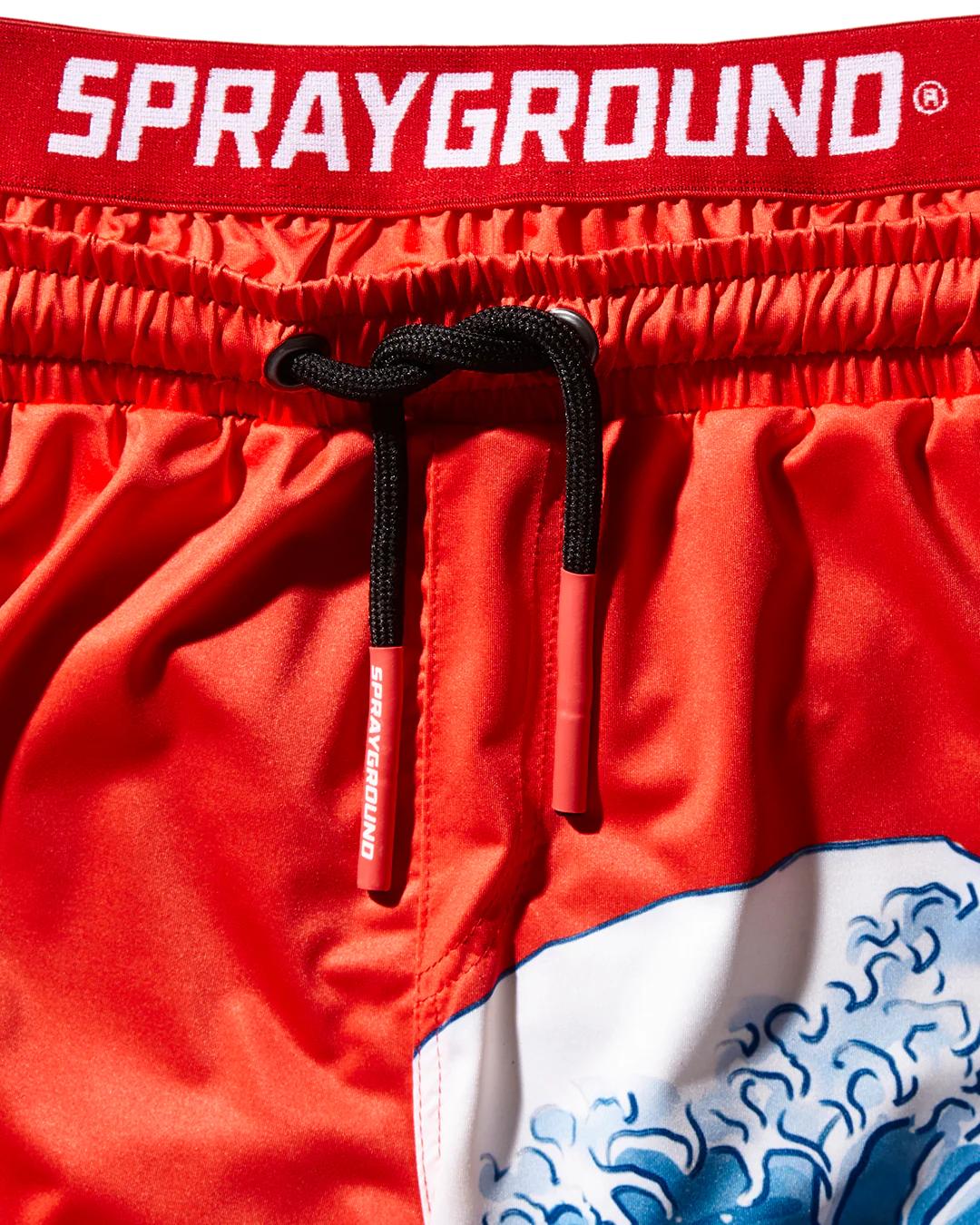 Sprayground Popular | KIDS JAPAN WAVE SWIM TRUNKS (RED)