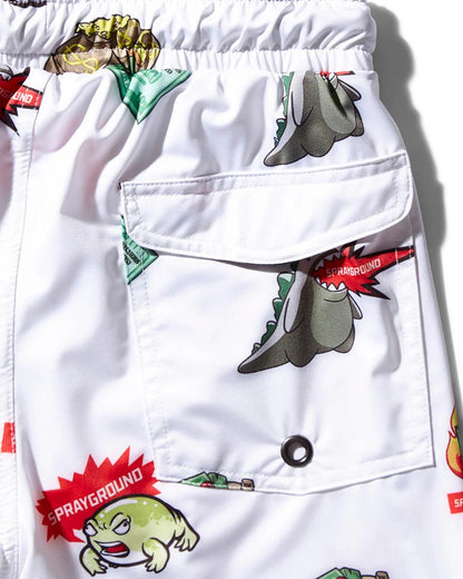 Sprayground Trending | KIDS PATCH ALL-IN SWIM TRUNKS (WHITE)