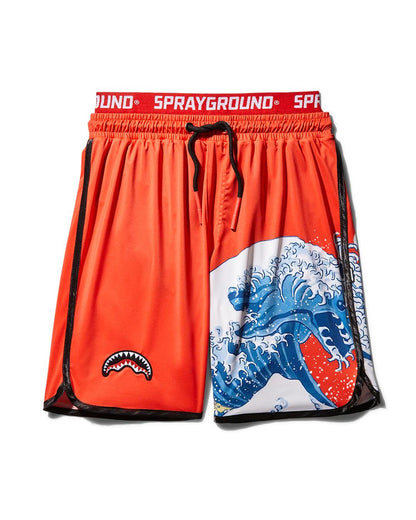 Sprayground Premium | JAPAN WAVE CORTO SWIM TRUNKS (RED)