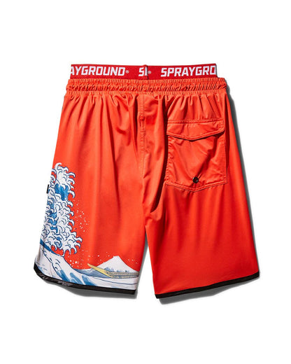 Sprayground Premium | JAPAN WAVE CORTO SWIM TRUNKS (RED)