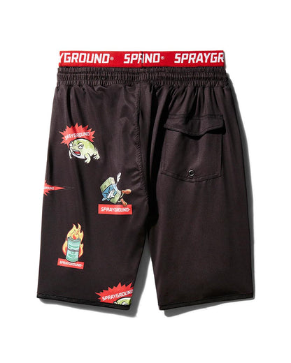 Sprayground New | PATCH ALL-IN CORTO SWIM TRUNKS (BLACK)