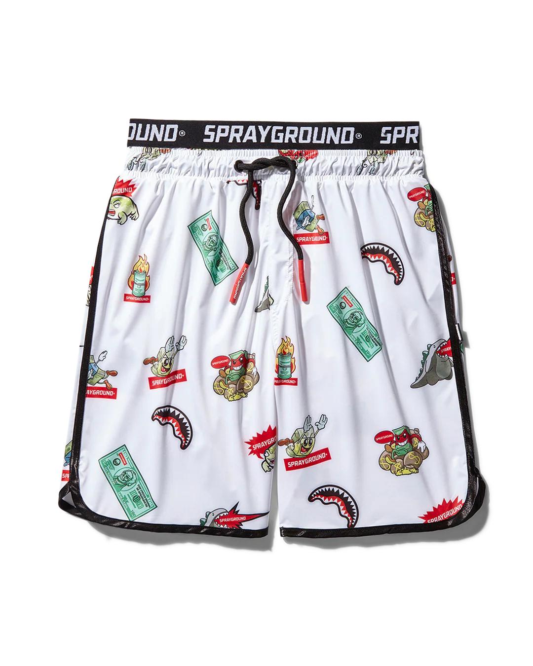 Sprayground Featured | PATCH ALL-IN CORTO SWIM TRUNKS (WHITE)