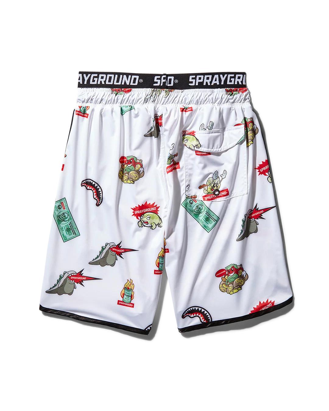 Sprayground Featured | PATCH ALL-IN CORTO SWIM TRUNKS (WHITE)