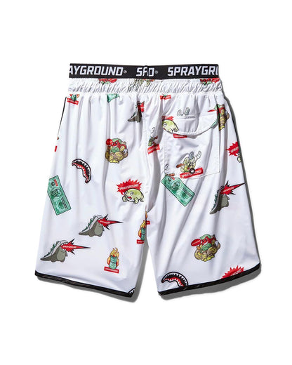 Sprayground Featured | PATCH ALL-IN CORTO SWIM TRUNKS (WHITE)
