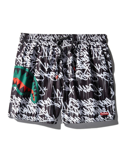 Sprayground Signature | SCRIBBLE SHARK SHOTO SWIM TRUNKS