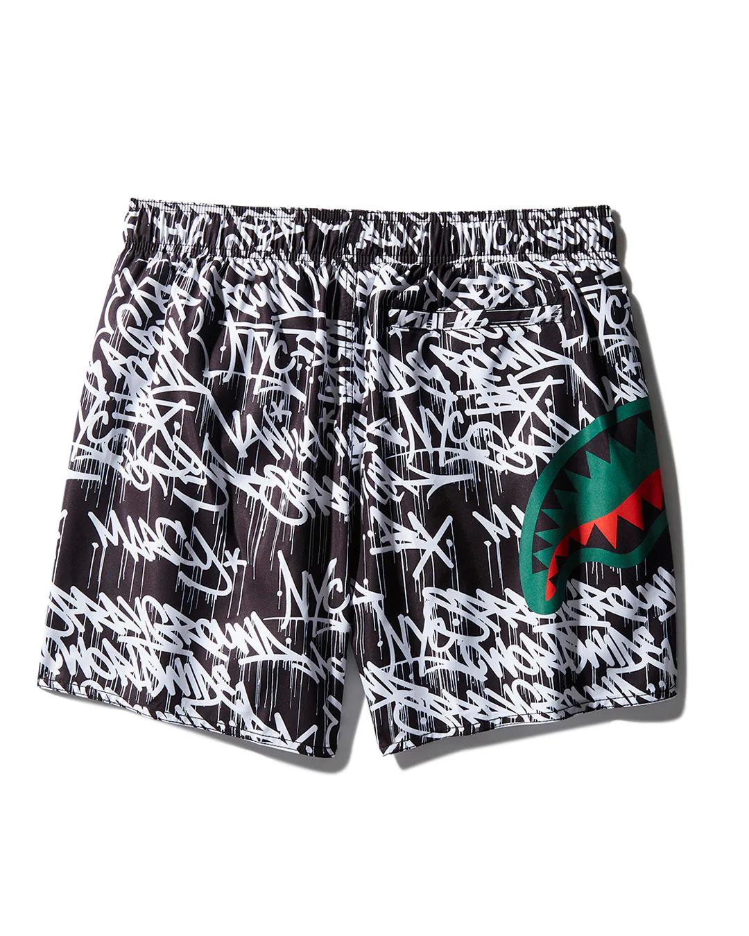 Sprayground Signature | SCRIBBLE SHARK SHOTO SWIM TRUNKS