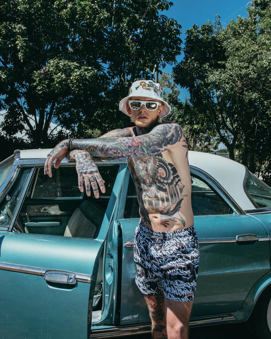 Sprayground Signature | SCRIBBLE SHARK SHOTO SWIM TRUNKS