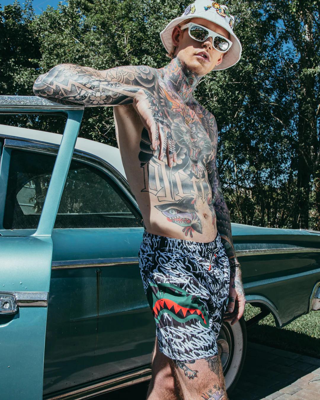 Sprayground Signature | SCRIBBLE SHARK SHOTO SWIM TRUNKS