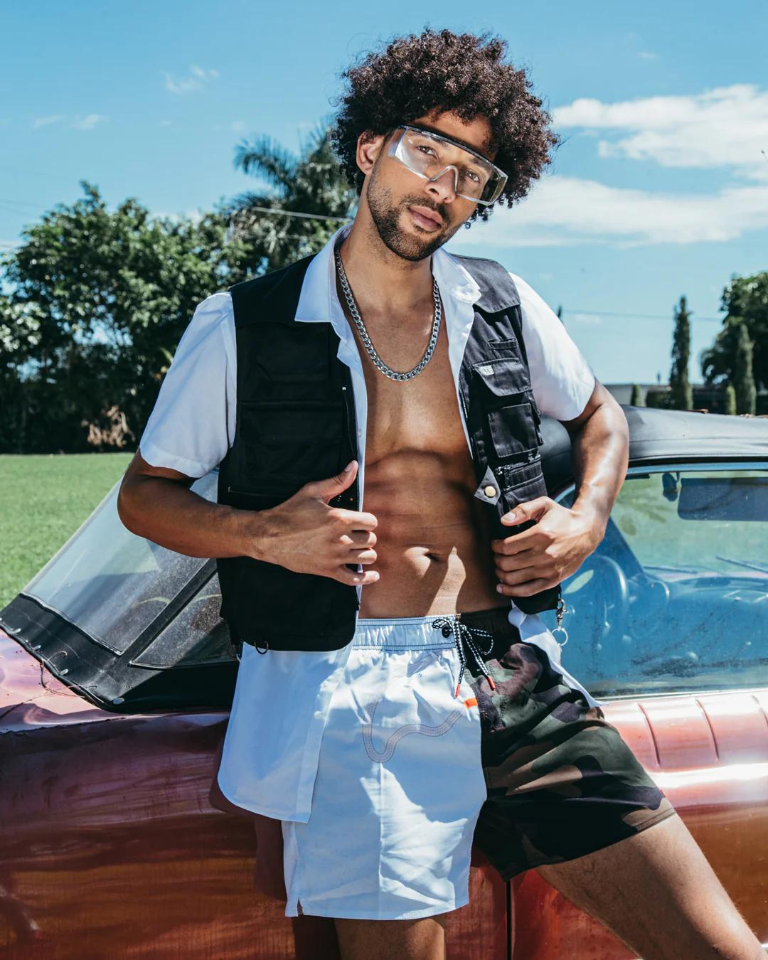 Sprayground Classic | SPLIT BITE CAMO SHOTO SWIM TRUNKS