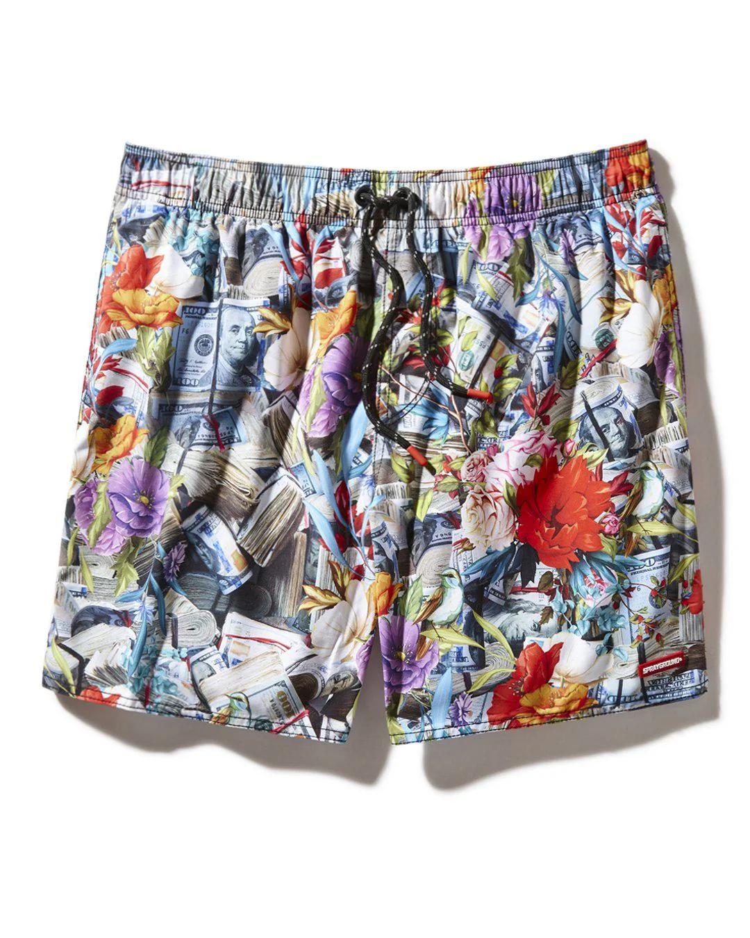 Sprayground Essential | FLORAL MONEY SHOTO SWIM TRUNKS