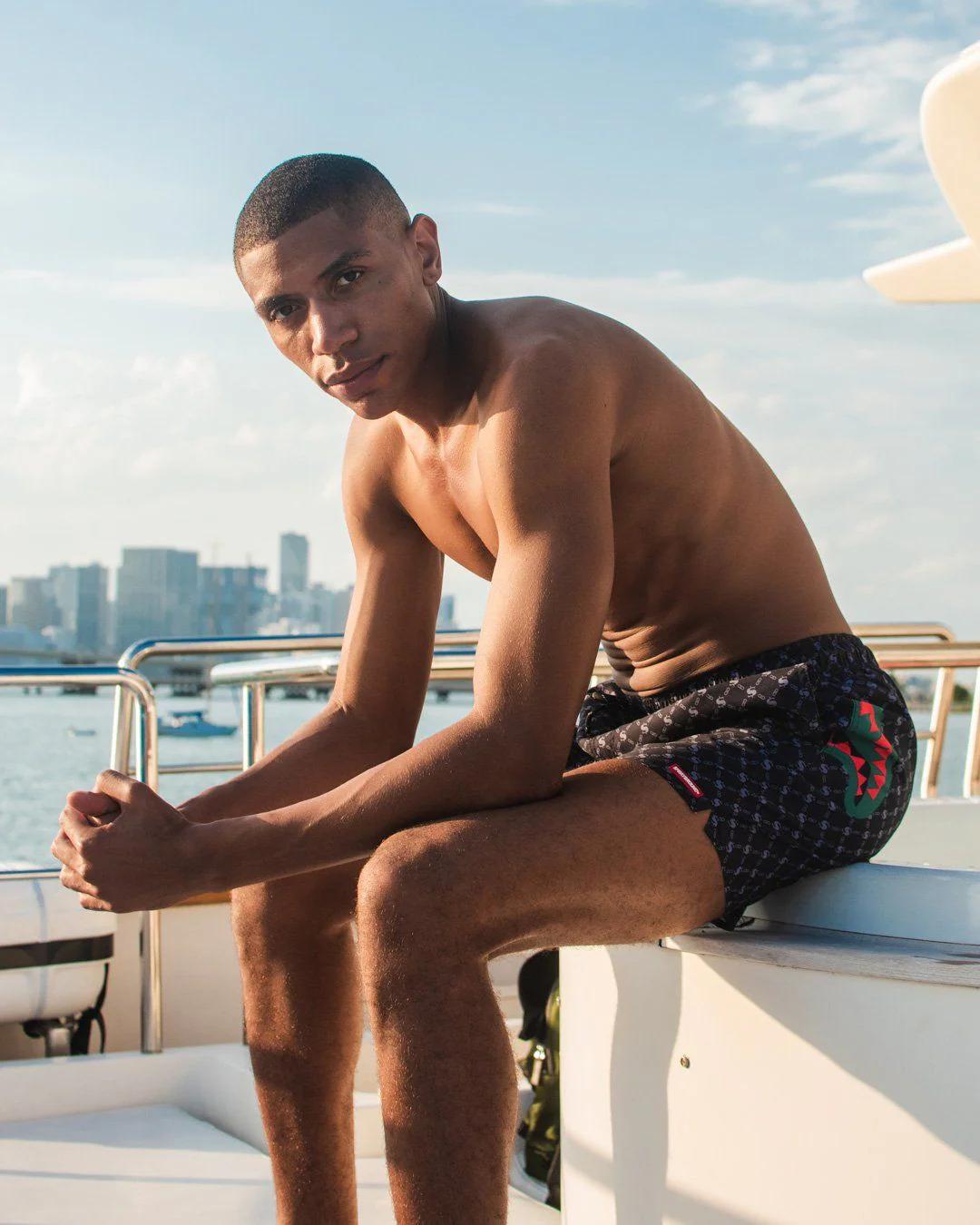 Sprayground Premium | MIDNIGHT MONEY PATTERN SHOTO SWIM TRUNKS