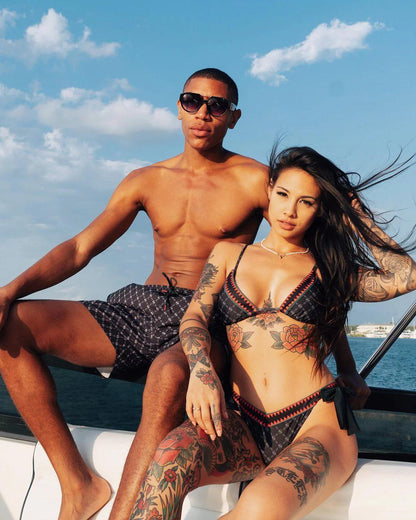Sprayground Premium | MIDNIGHT MONEY PATTERN SHOTO SWIM TRUNKS