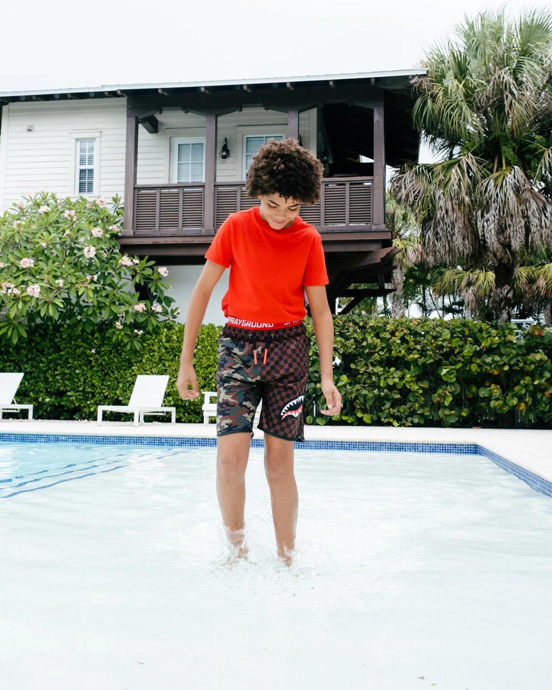 Sprayground New | KIDS CHECKS & CAMO SWIM TRUNKS