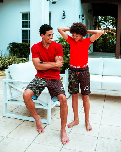 Sprayground New | KIDS CHECKS & CAMO SWIM TRUNKS