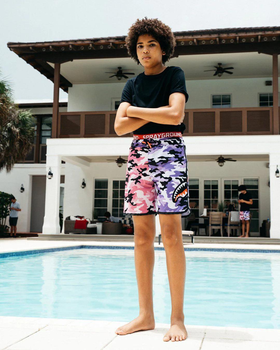 Sprayground Popular | KIDS SPLIT CAMO SWIM TRUNKS