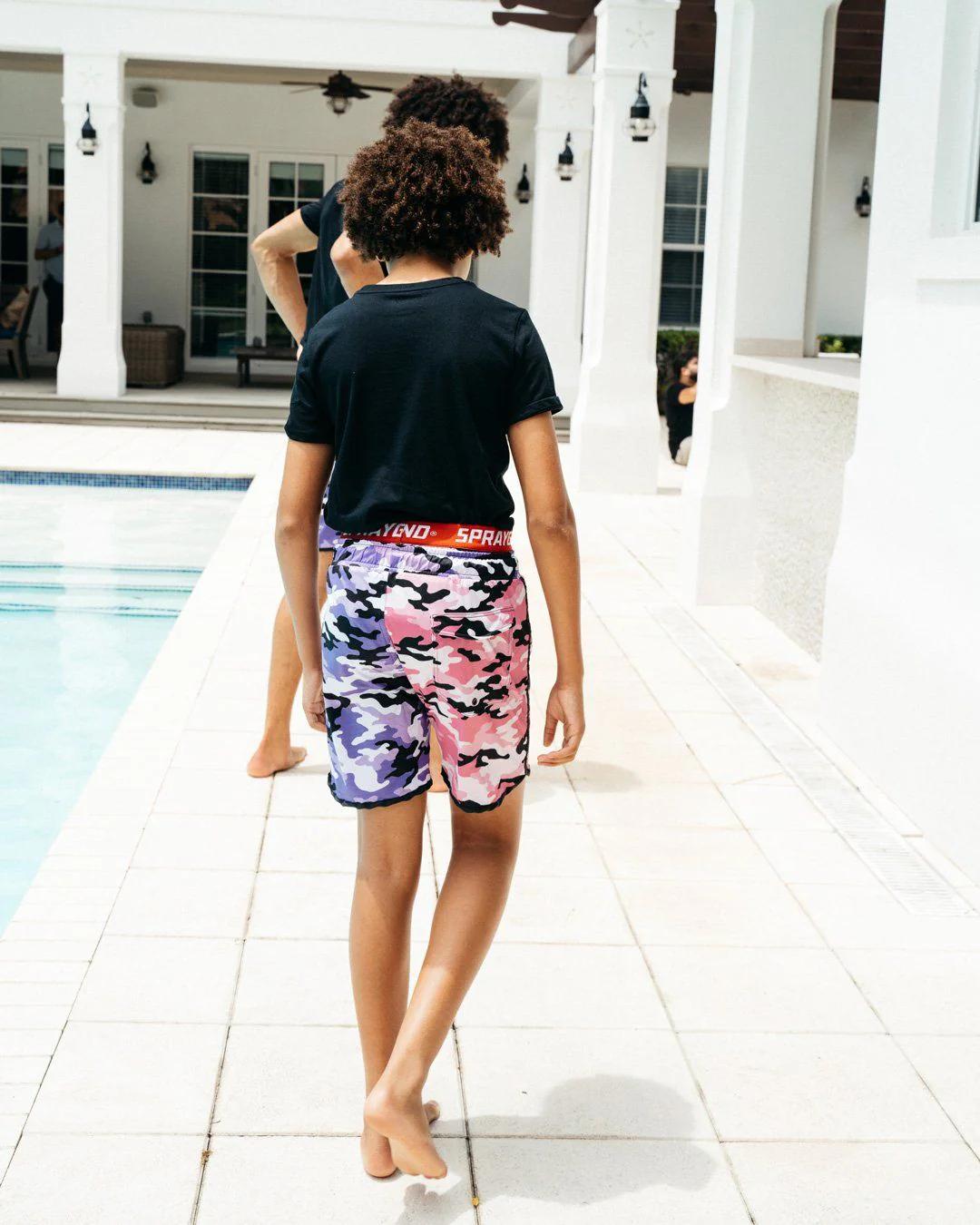 Sprayground Popular | KIDS SPLIT CAMO SWIM TRUNKS