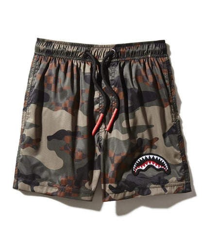 Sprayground Trending | KIDS CAMO CHECKERED SWIM TRUNKS