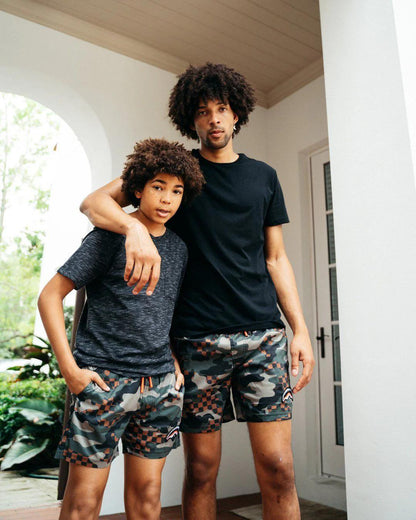 Sprayground Trending | KIDS CAMO CHECKERED SWIM TRUNKS